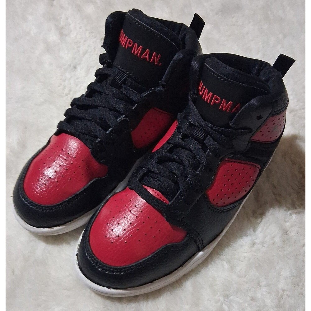 Jordan Jumpman Boys High Top Sneakers Red Black sz 1 youth